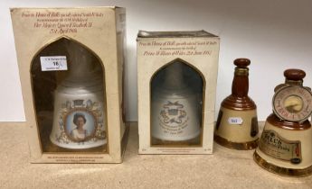 A 75cl Wade porcelain decanter of Bell's Scotch Whisky to commemorate the 60th birthday of Queen