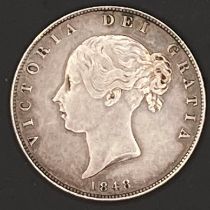 1848 Victoria Young Head half crown, very rare,