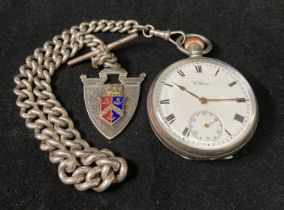 A silver [hallmarked] Waltham pocket watch (dated 1910,