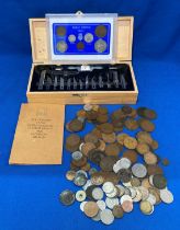 Contents to box - assorted coins including 1929 Great Britain coin (set in case),