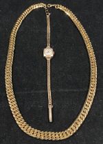 9ct gold Bentima Star lady's wrist watch with 9ct gold 375 strap - total approximate weight 11.