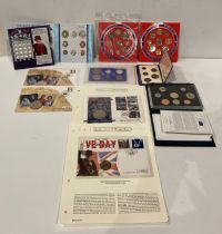 Assorted coins sets including 1995 United Kingdom proof coin collection by Royal Mint,