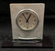 Vintage Le Coultre mantel clock with 03502 on reverse (working) with black base, 10cm high,