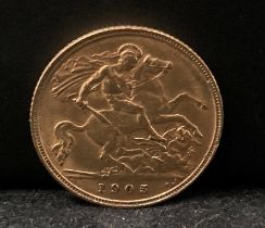 1905 Edward VII gold half-sovereign,