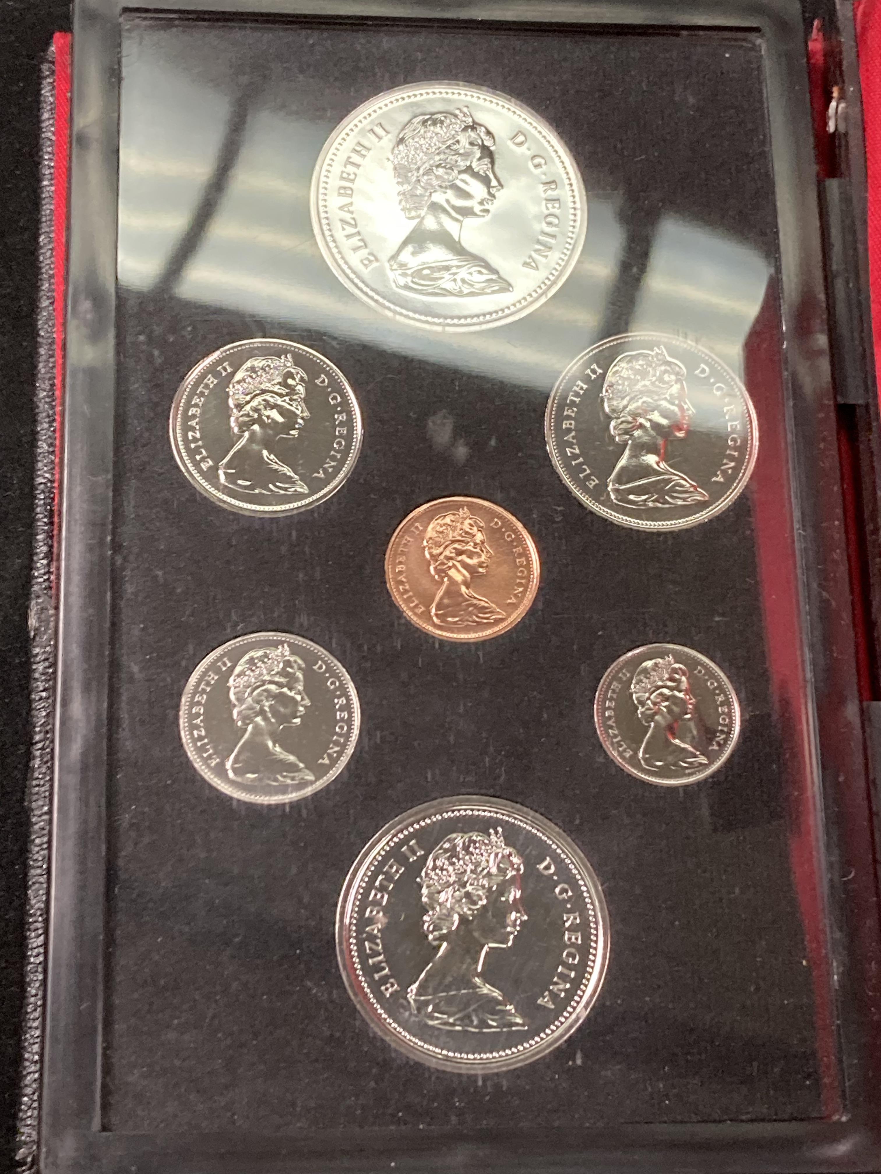 A Royal Canadian Mint 1975 seven-piece coin set in case including Canadian Dollar (1875) Calgary - Image 8 of 8