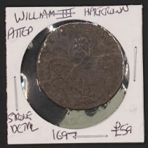 1697 William III half crown, ex-shipwreck?,