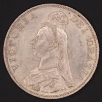1888 double florin Victoria Jubilee head, rare date,