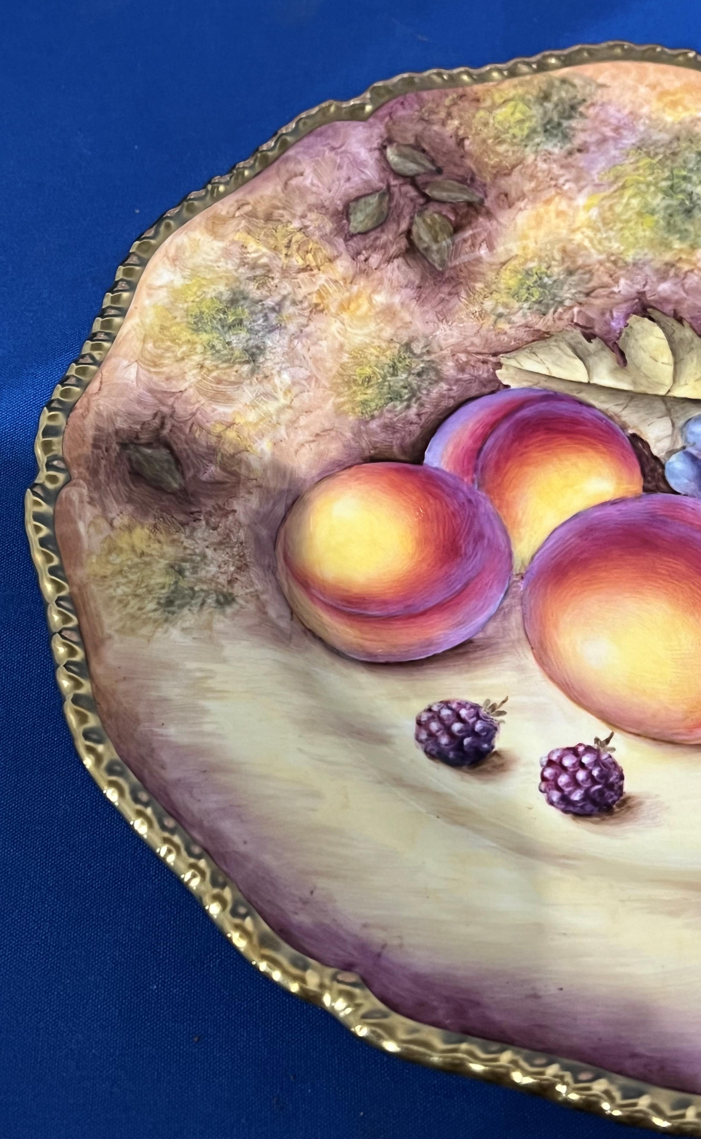A Royal Worcester fine bone china hand-painted fruit plate by R Price (28cm diameter) complete with - Image 4 of 12