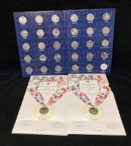 A 2012 Olympic 50p Sports Collectors album (missing completer medallion) and two 1986 Commonwealth