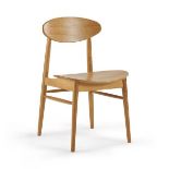 2 x 'Oscar' natural oak dining chairs by