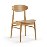 4 x 'Oscar' natural oak dining chairs by