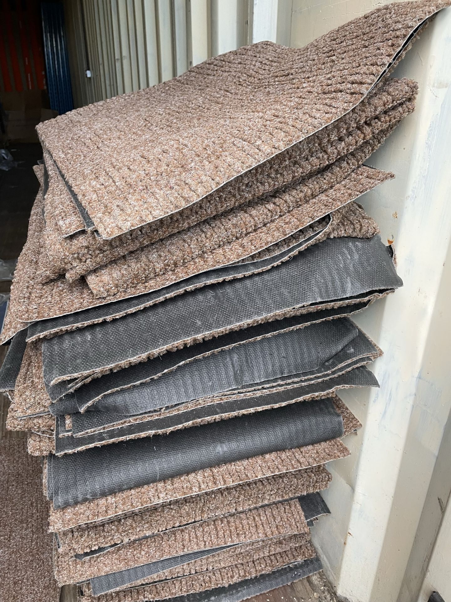 84 x ribbed brown fabric rubber backed runners 150 x 54cm (saleroom location: container A) - Image 2 of 2