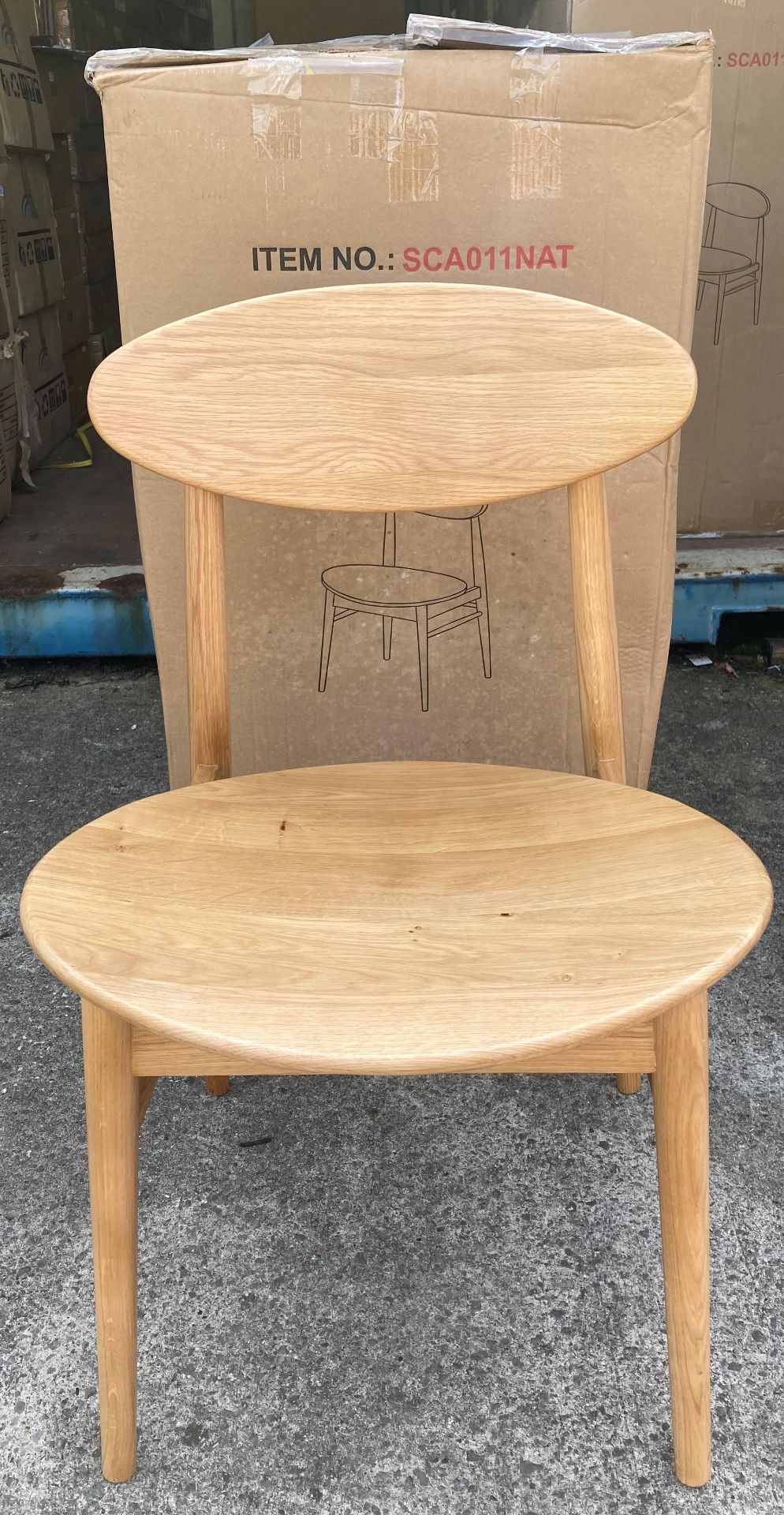 4 x 'Oscar' natural oak dining chairs by - Image 2 of 4