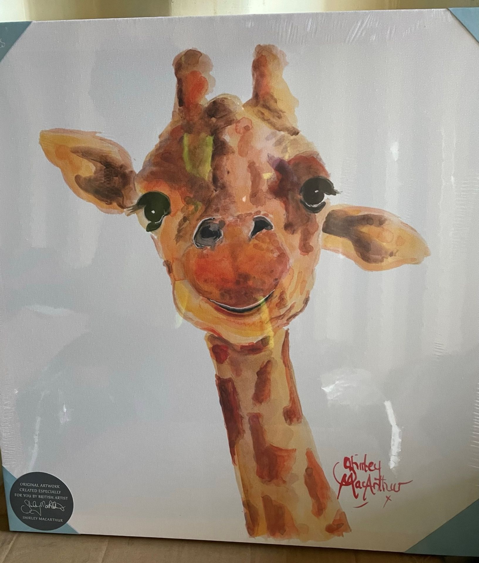 18 x Tommy Giraffe box prints by Shirley Macarthur 50 x 50cm (6 boxes)(saleroom location: container