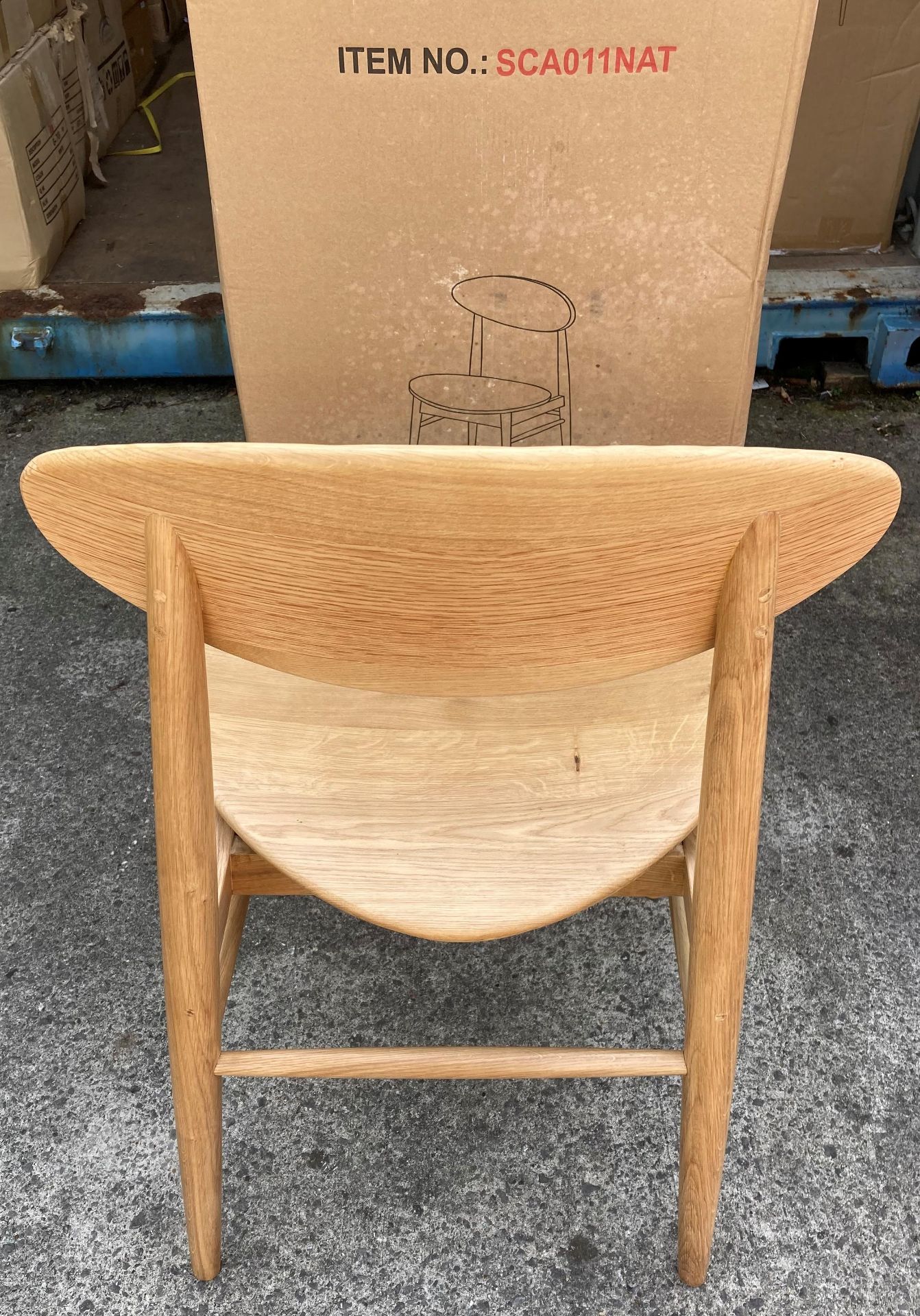 4 x 'Oscar' natural oak dining chairs by - Image 3 of 4