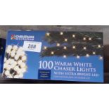 5 X 100 WARM WHITE CHASER CHRISTMAS LIGHTS