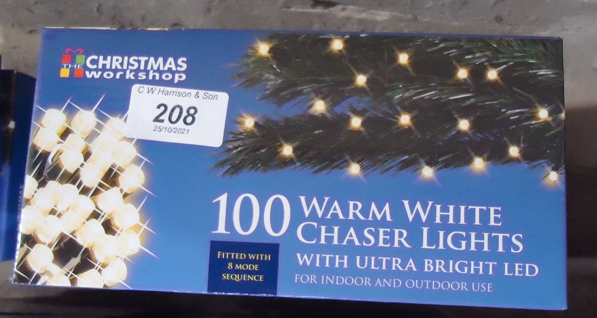 4 X 100 WARM WHITE CHASER CHRISTMAS LIGHTS