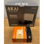 Akai retro portable rechargeable blue tooth recorder player (boxed) and a retro Sony CD 5E mobile