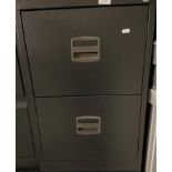 Black two-drawer filing cabinet (no key) (saleroom location: QD09)
