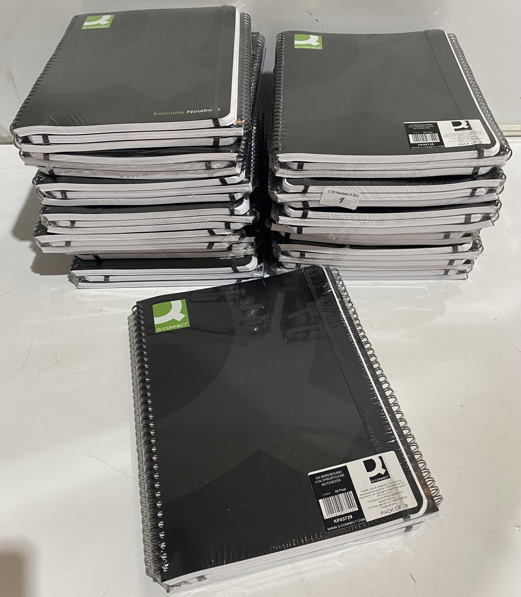 15 x packs of 3 A4 wirebound polypropylene 60 page line notebooks