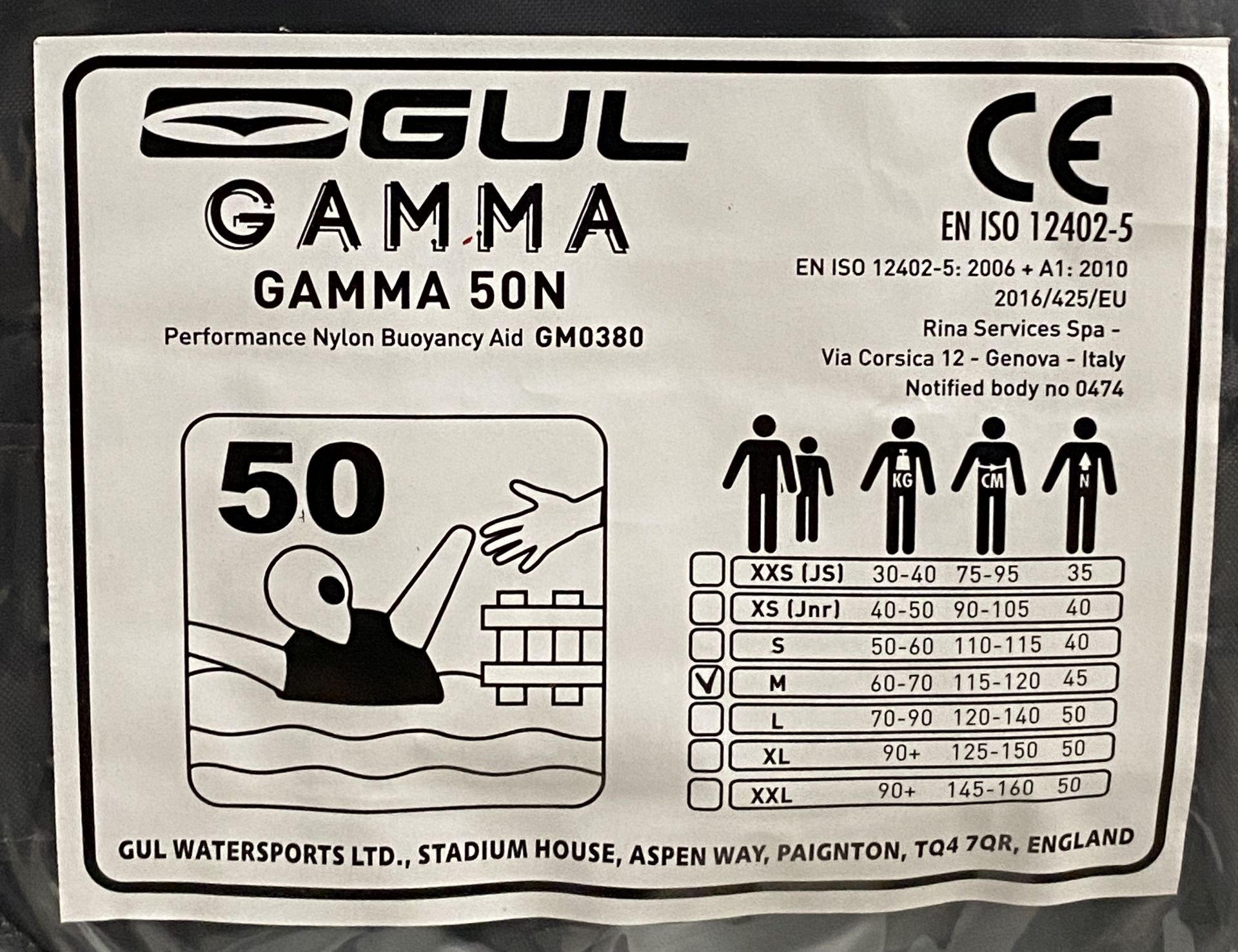 2 x GUL Performance Apparel Gamma 50N Performance Nylon Buoyancy Aid - Size - Medium - RRP £40. - Bild 2 aus 2