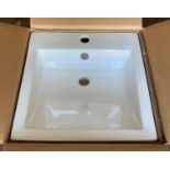 Quadro white porcelain wall mounted wash basin 48.8 x 48.8 x 18.