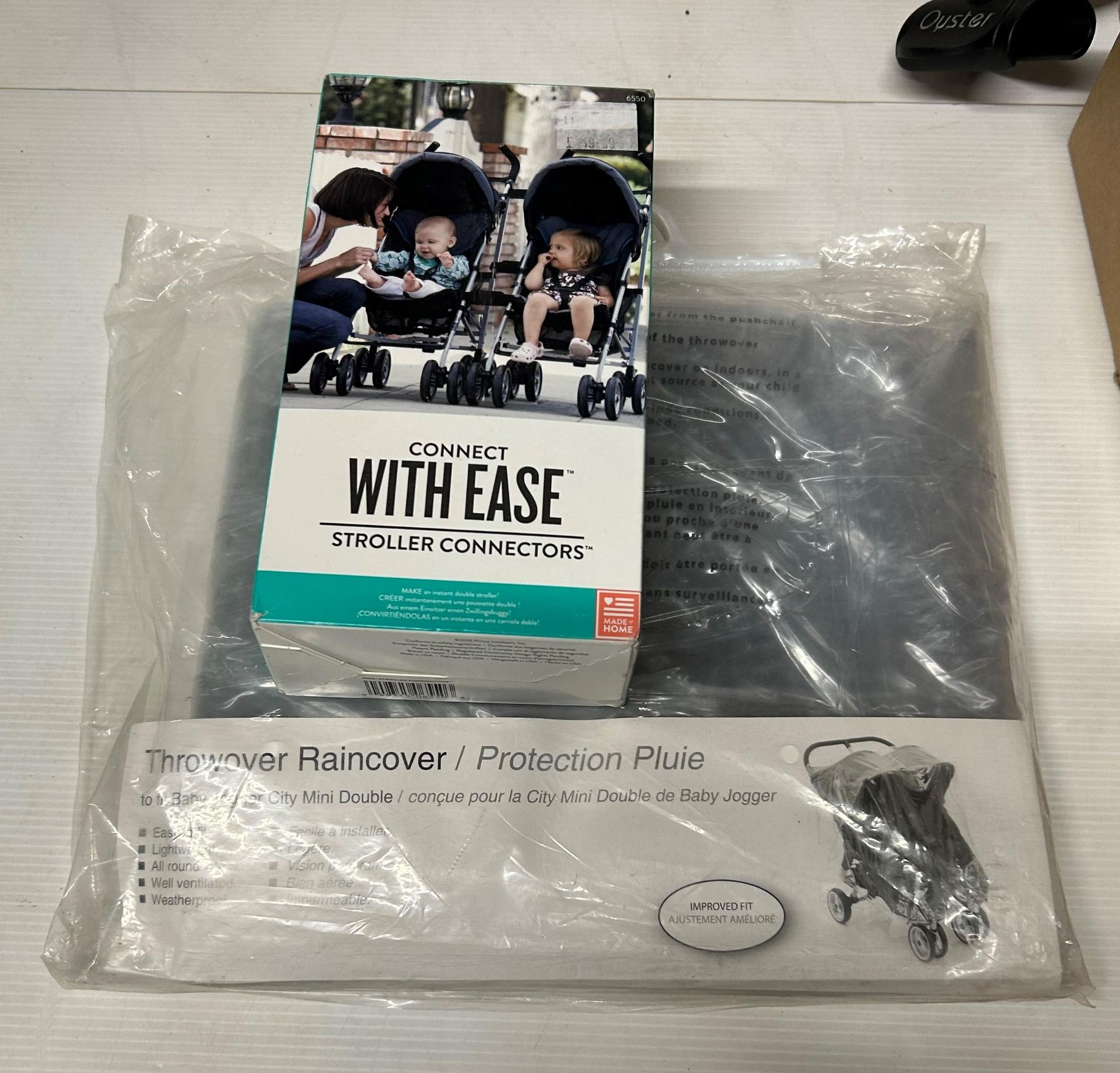 BNIB CONNECT WITH EASE STROLLER CONNECTORS FOR PUSHING TWO STROLLERS AT ONCE AND BRAND NEW PACKAGED
