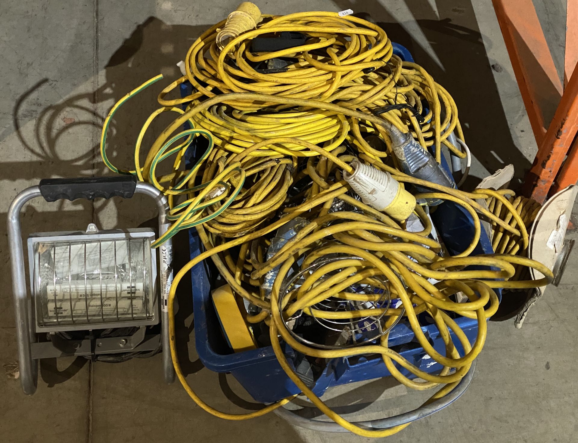 Contents to box - large quantity of 110v cable connections and wiring,