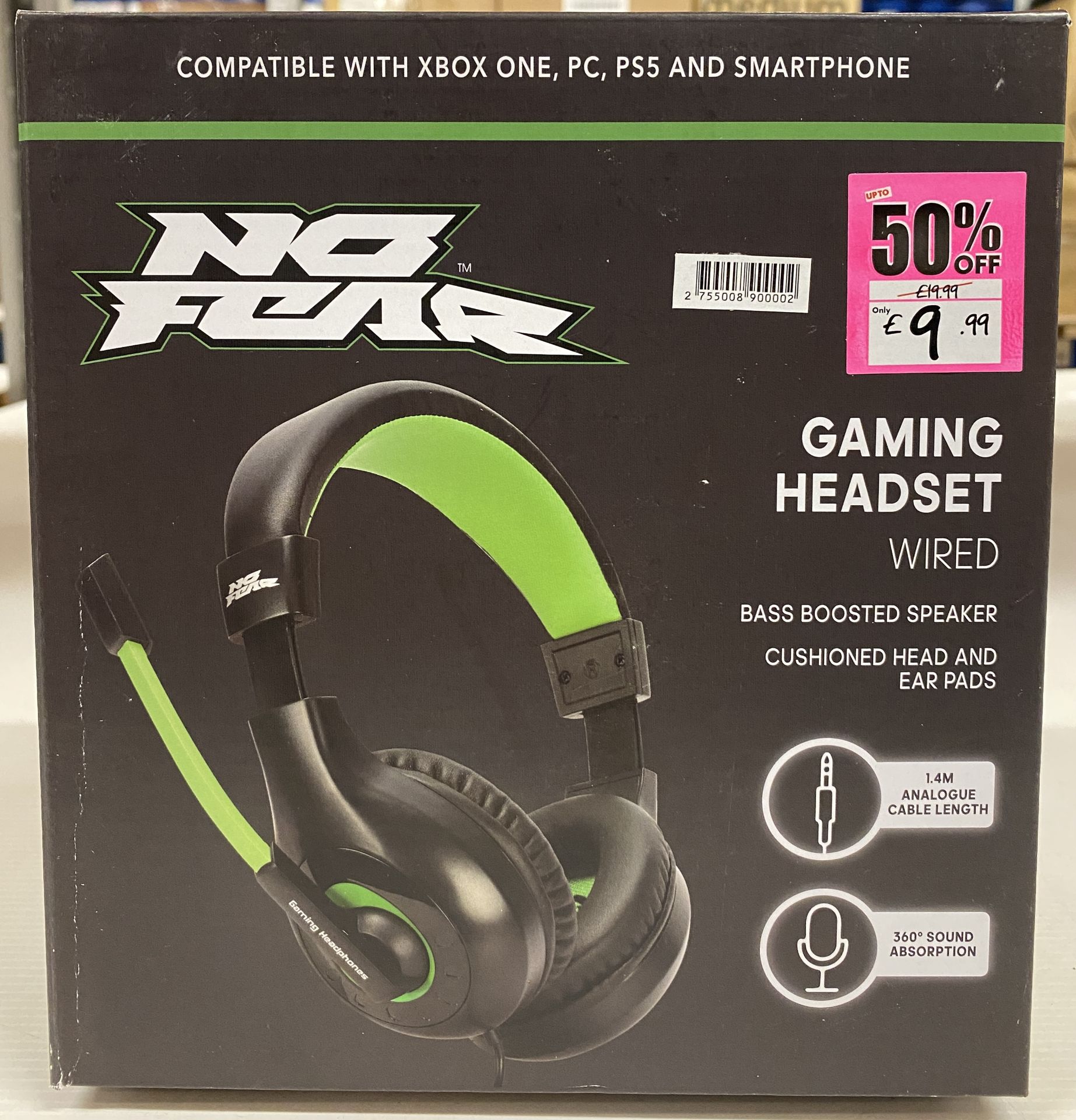 2 x No Fear wired gaming headsets (boxed) (Saleroom location L03)