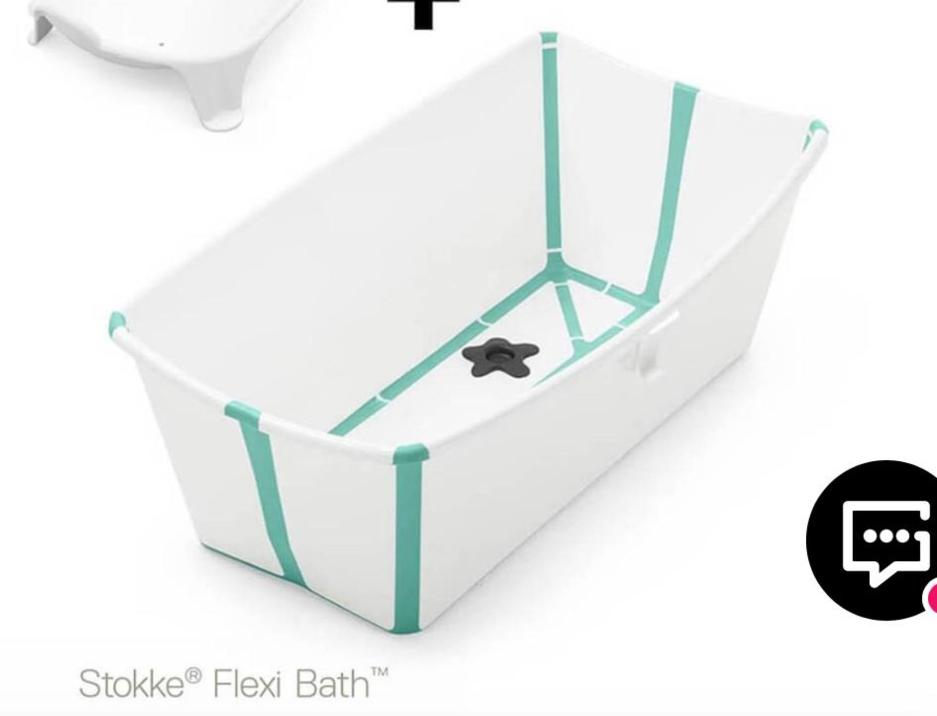 STOKKE FOLDING BABY BATH WITH STOKKE NEW BORN BATH SUPPORT RRP £50 (Saleroom location: F12)