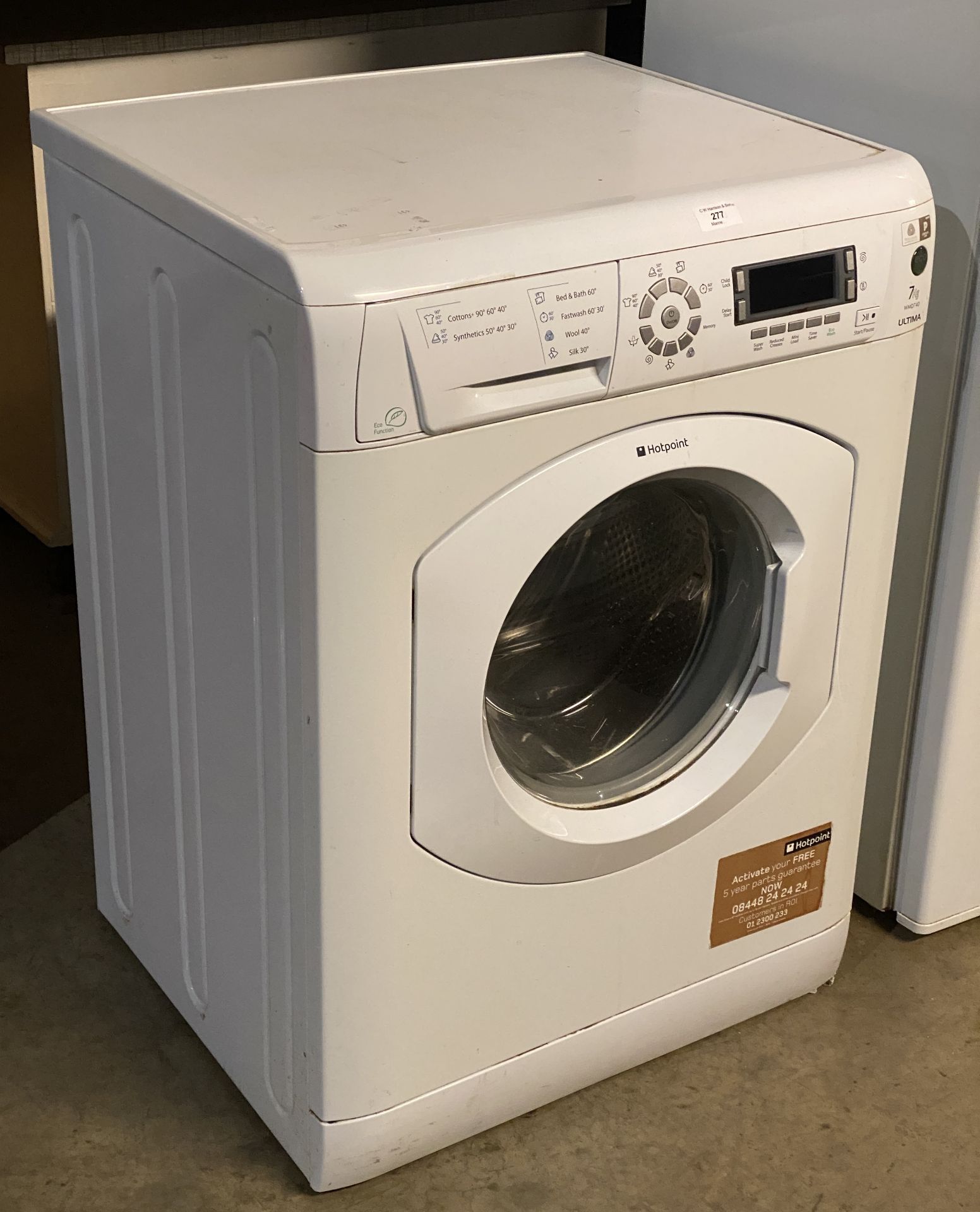 HotPoint front-loading ultima 7kg washing machine (saleroom location: PO) - Image 2 of 3