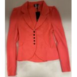 15 x I-X London pink and orange polyester jackets with black buttons - assorted sizes 8 & 12 -