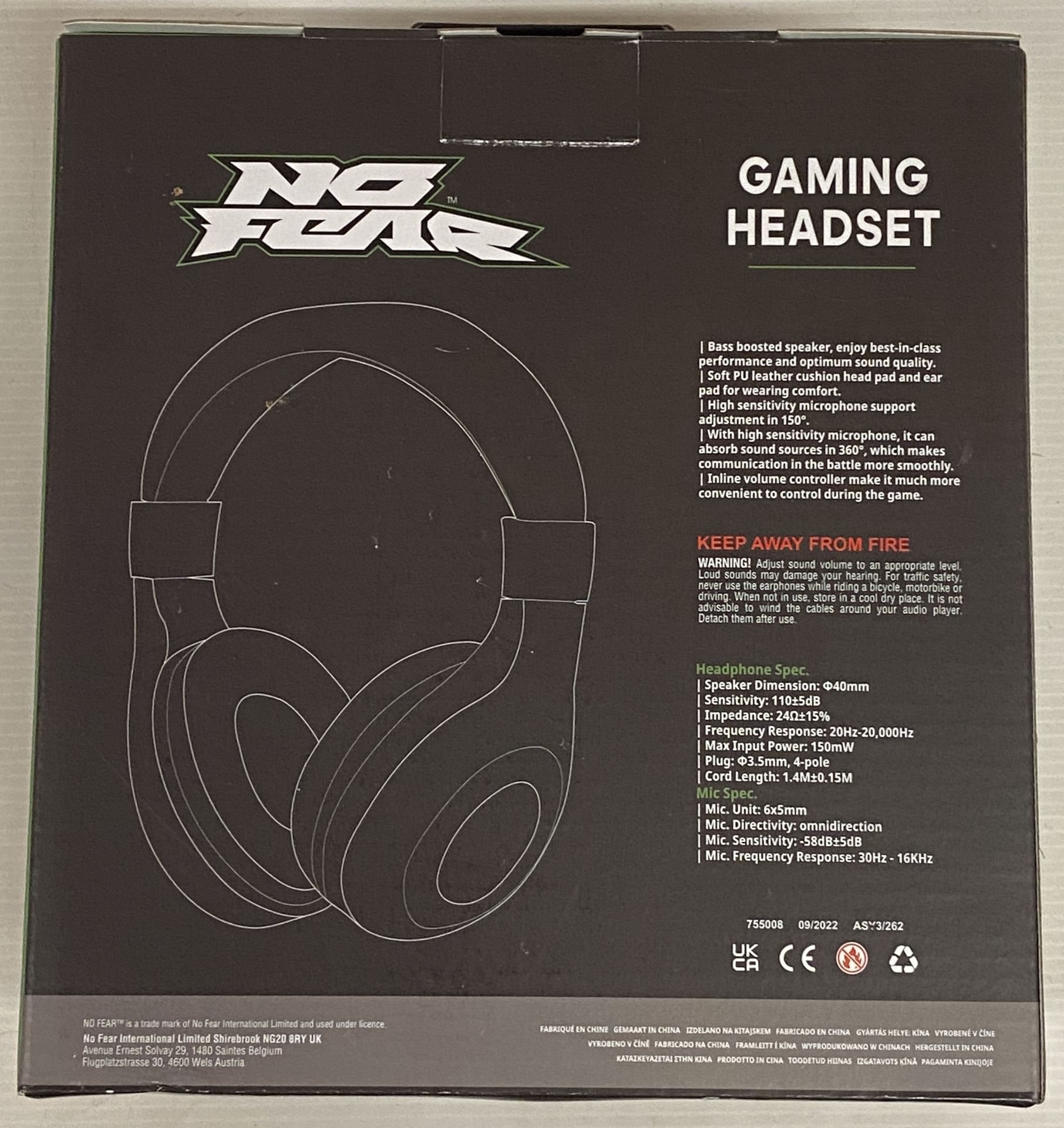 2 x No Fear wired gaming headsets (boxed) (Saleroom location L03) - Image 3 of 5