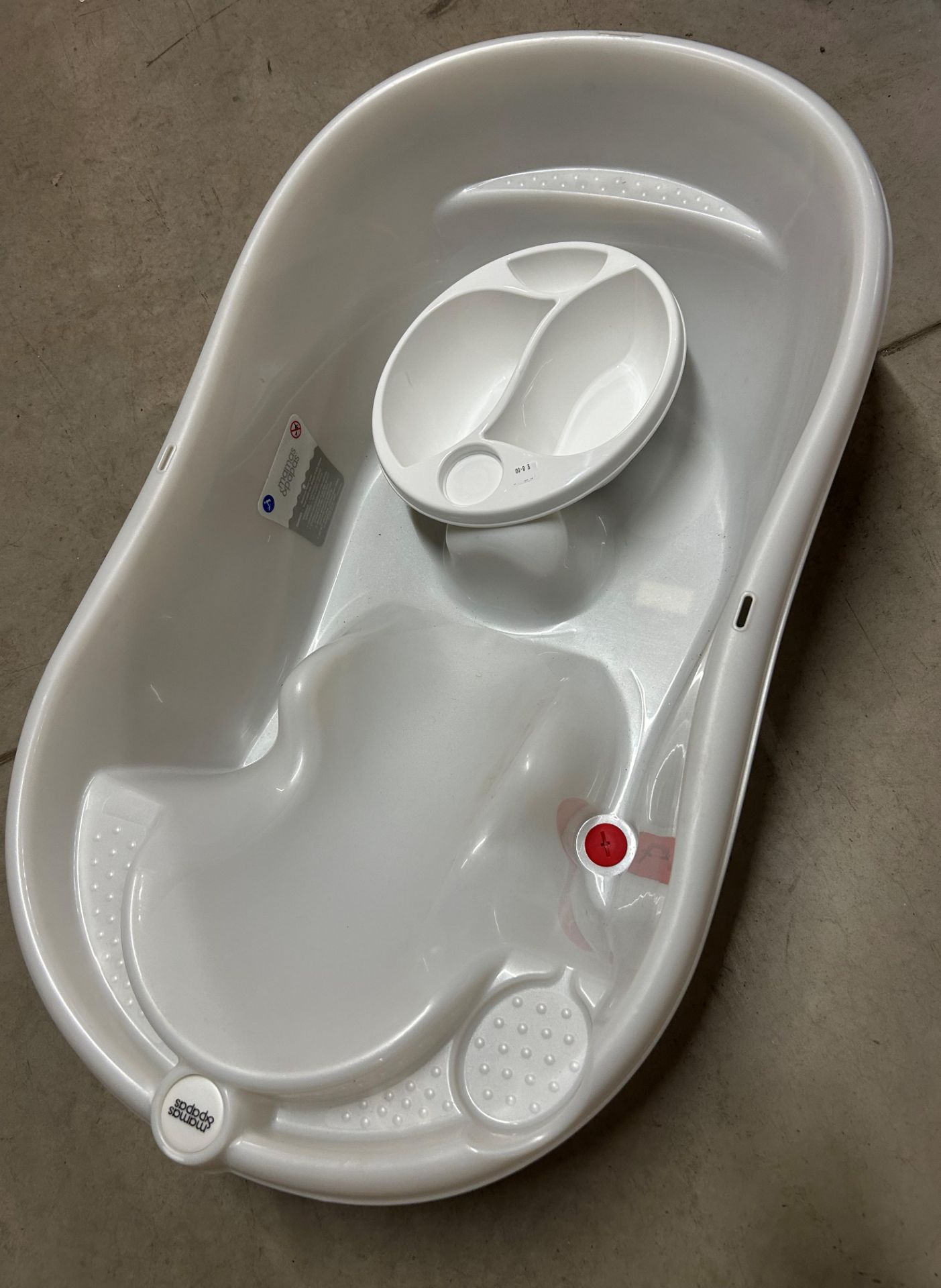 MAMAS AND PAPAS MOULDED SAFETY BABY BATH WITH TOP AND TAIL BOWL NEW UNUSED RRP £38 (Saleroom