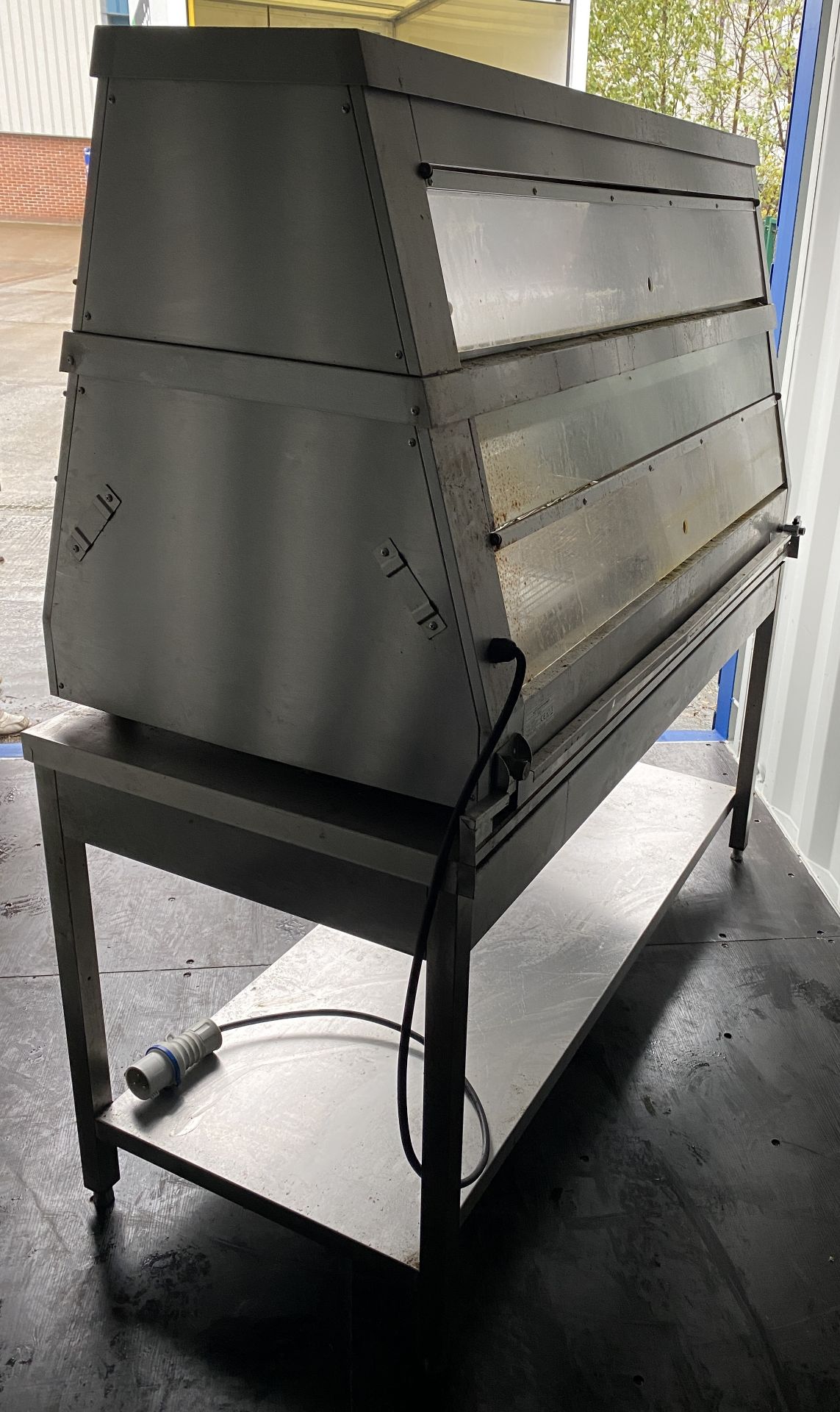Adexa HDS-Series 2 tier heated counter warmer on stainless steel prep table with undershelf (not - Image 4 of 5