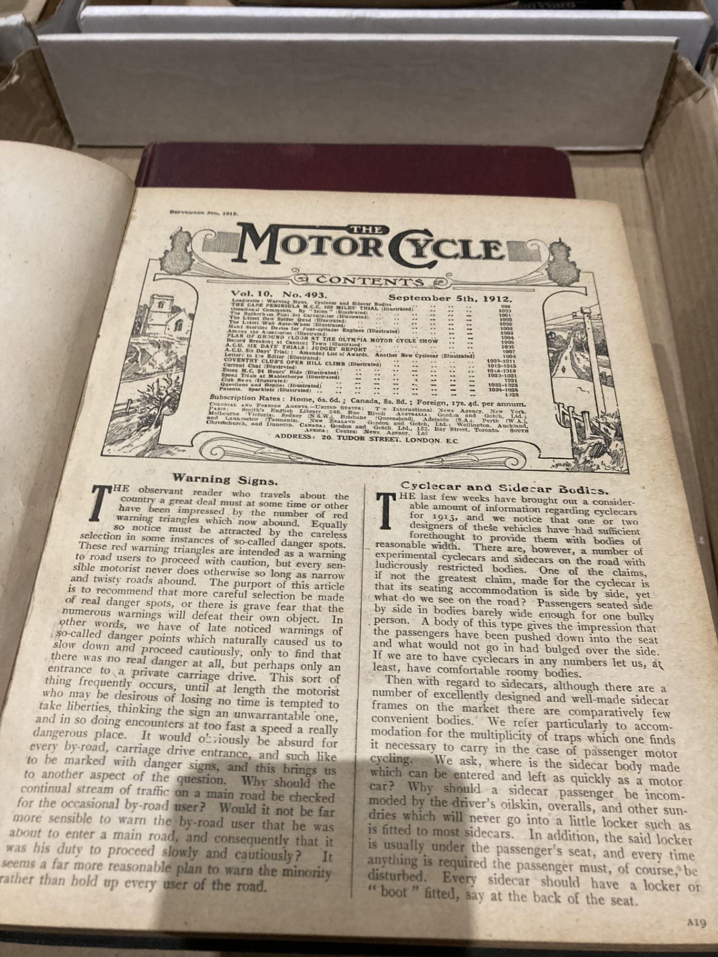 Motor Cycle, vols 2 & 3 of 1912 from vol 10 no 475, - Image 9 of 17