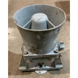 Light grey painted cast metal electric siren (no makers mark visible) standing 46cm high (saleroom