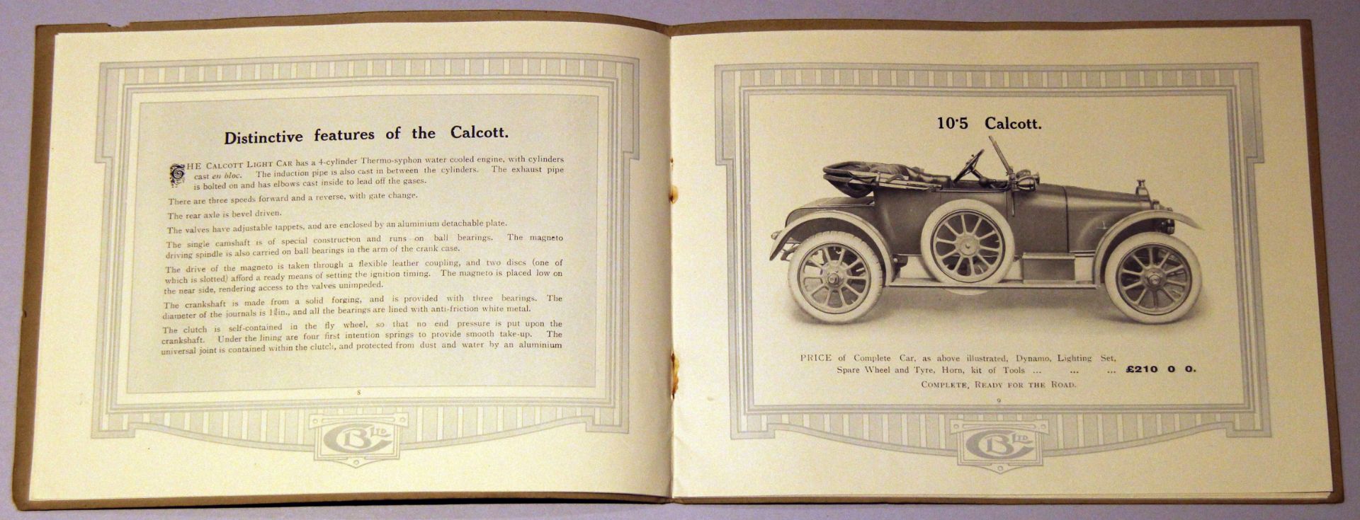 Individual Marques: Calcott Light-Car 1915 with a letter from the manufacturer 28 pages: The 9/20 H. - Image 5 of 6