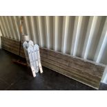 An aluminium and wood scaffold walk board (12-rung),
