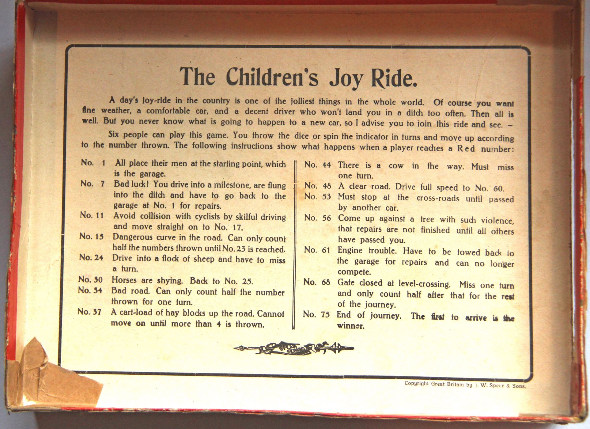 'A Motor Tour' The Children's Joy Ride, with game board, wooden markers, - Image 5 of 5