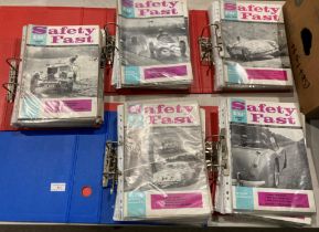 Five files containing MG Car Club 'Safety Fast' magazines from April 1959 - November 1960 (some