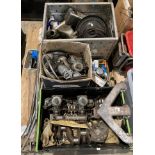 Contents to pallet - assorted MG car parts including carburetor, air filter, cam shaft, bearing,