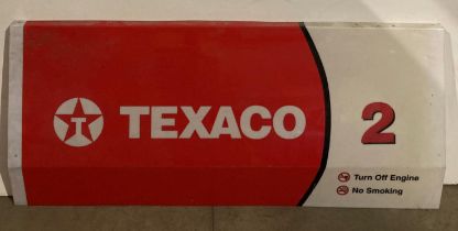 Red and white perspex Texaco petrol sign - size 125 x 53cm (saleroom location: MA1 wall)