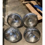 A pair of Lucas MB166 vintage headlights and a matching pair of Lucas MB148 headlights (saleroom