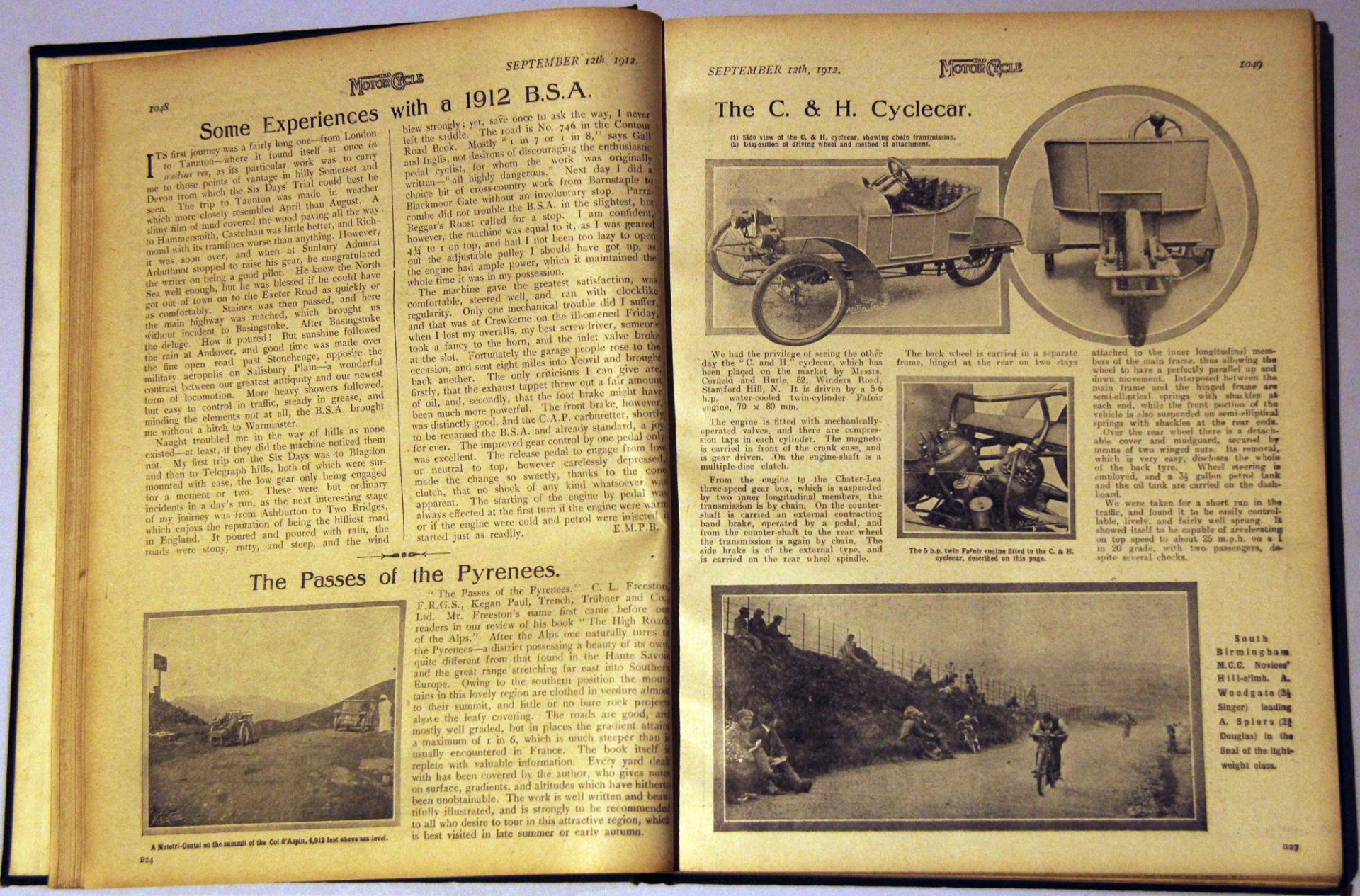Motor Cycle, vols 2 & 3 of 1912 from vol 10 no 475, - Image 10 of 17