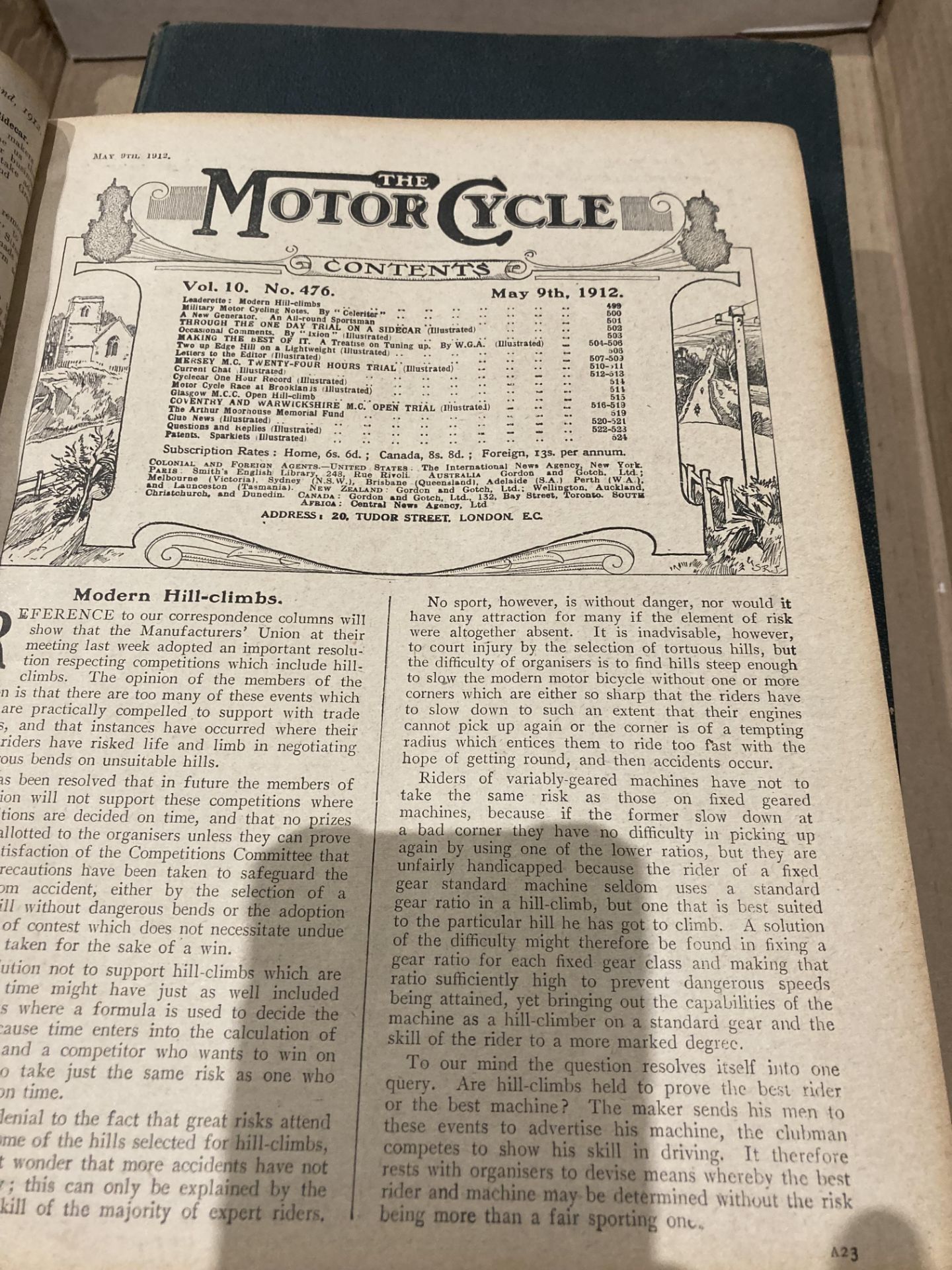 Motor Cycle, vols 2 & 3 of 1912 from vol 10 no 475, - Image 7 of 17