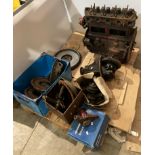 Contents to pallet - a 1500 MG (possibly for a VA Touer) rare engine and assorted engine parts