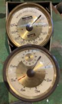 A vintage Jaeger speed and mileometer and matching rev counter/clock (saleroom location: MA1)