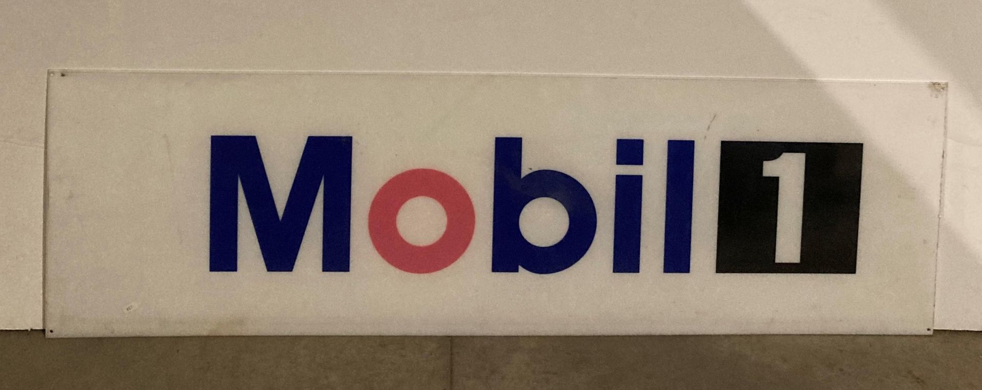Perspex 'Mobil1 1' sign - size 146 x 44cm (saleroom location: MA1 wall)