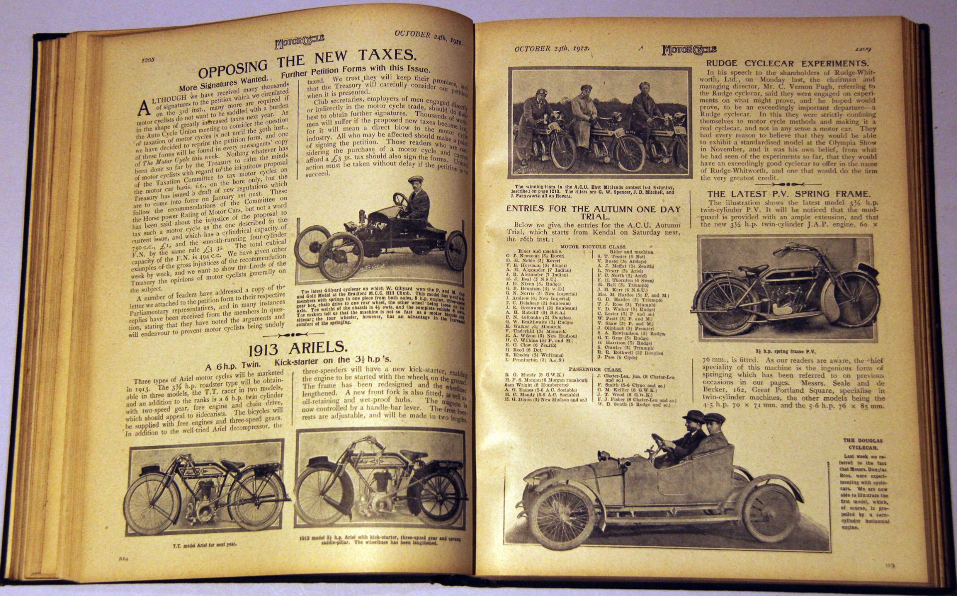 Motor Cycle, vols 2 & 3 of 1912 from vol 10 no 475, - Image 11 of 17